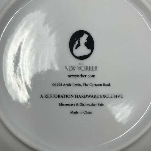 The New Yorker Cheese Plates Restoration Hardware Set of 6 Cartoon Salad Wine - Picture 10 of 16